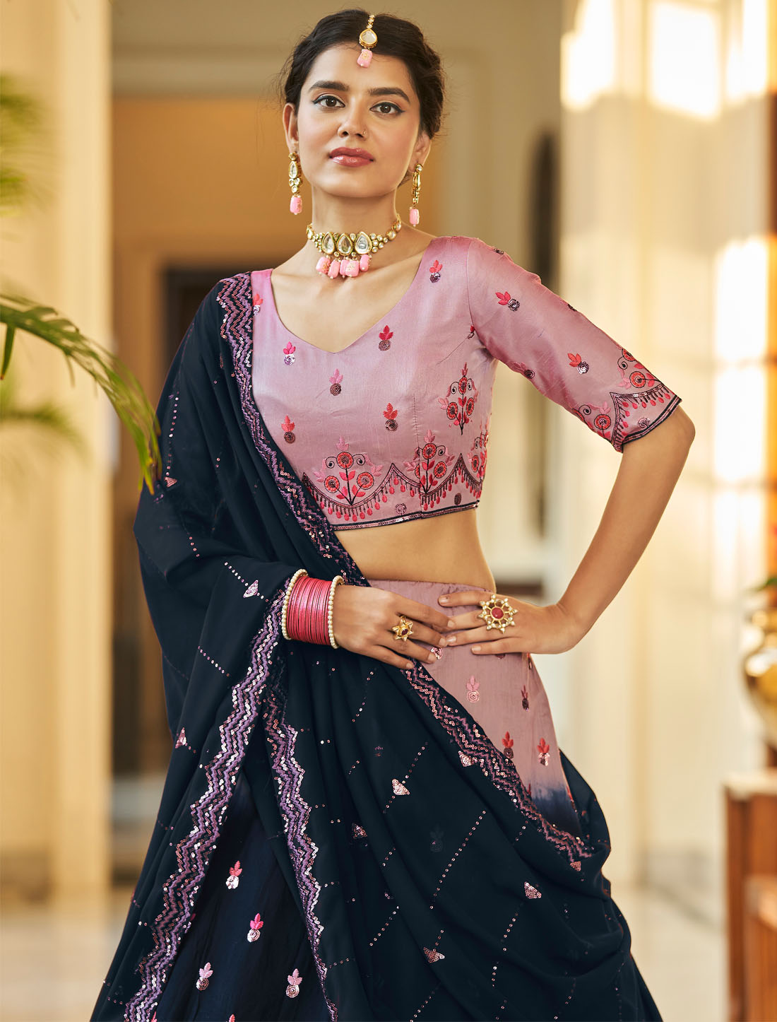 Art Silk Wedding Embroidered Ethnic Wear Lehenga Choli