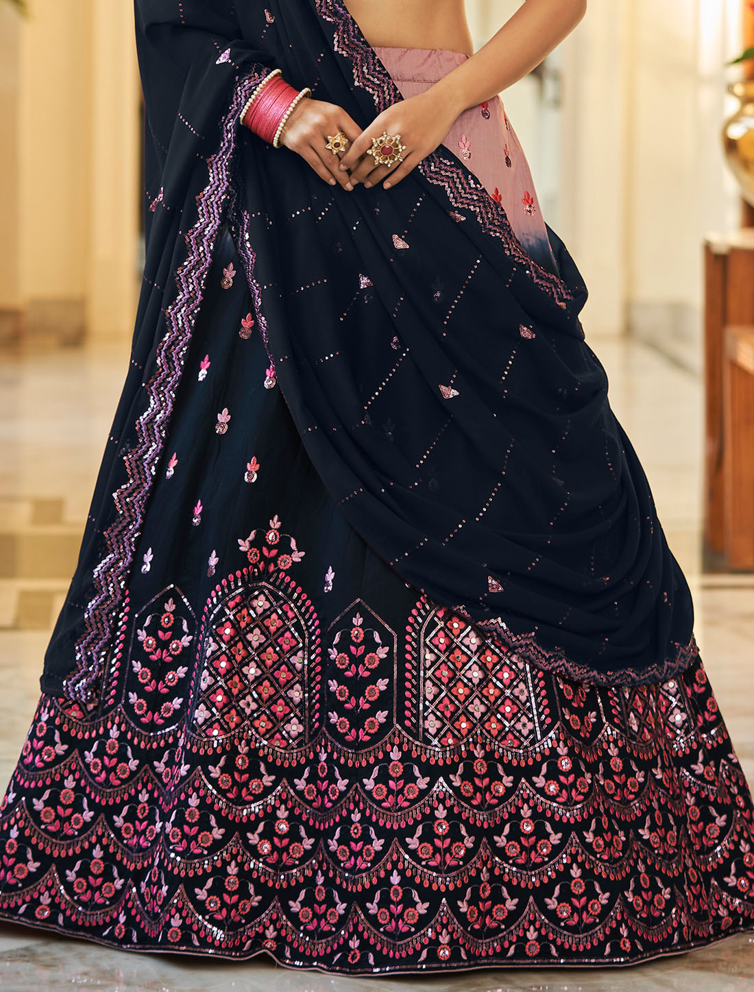 Art Silk Wedding Embroidered Ethnic Wear Lehenga Choli