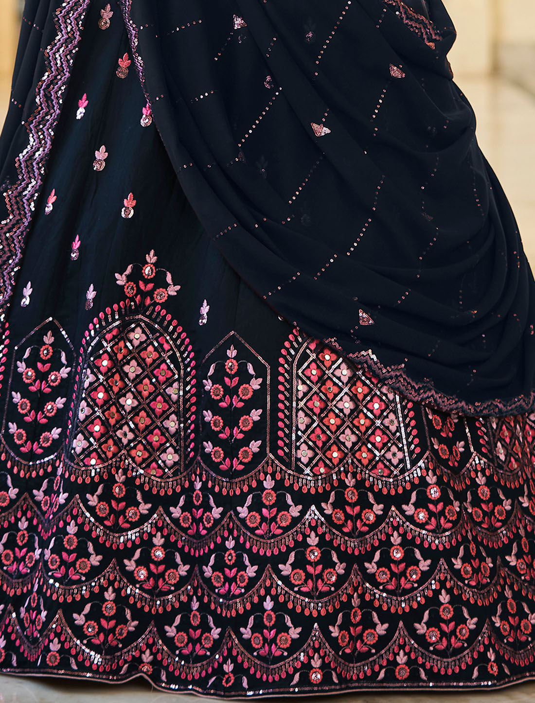 Art Silk Wedding Embroidered Ethnic Wear Lehenga Choli