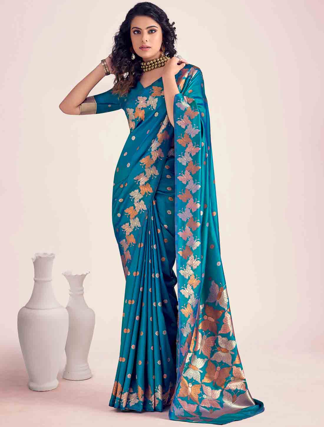 Ethnic Banarasi Soft Silk Weaving Party Wear Saree