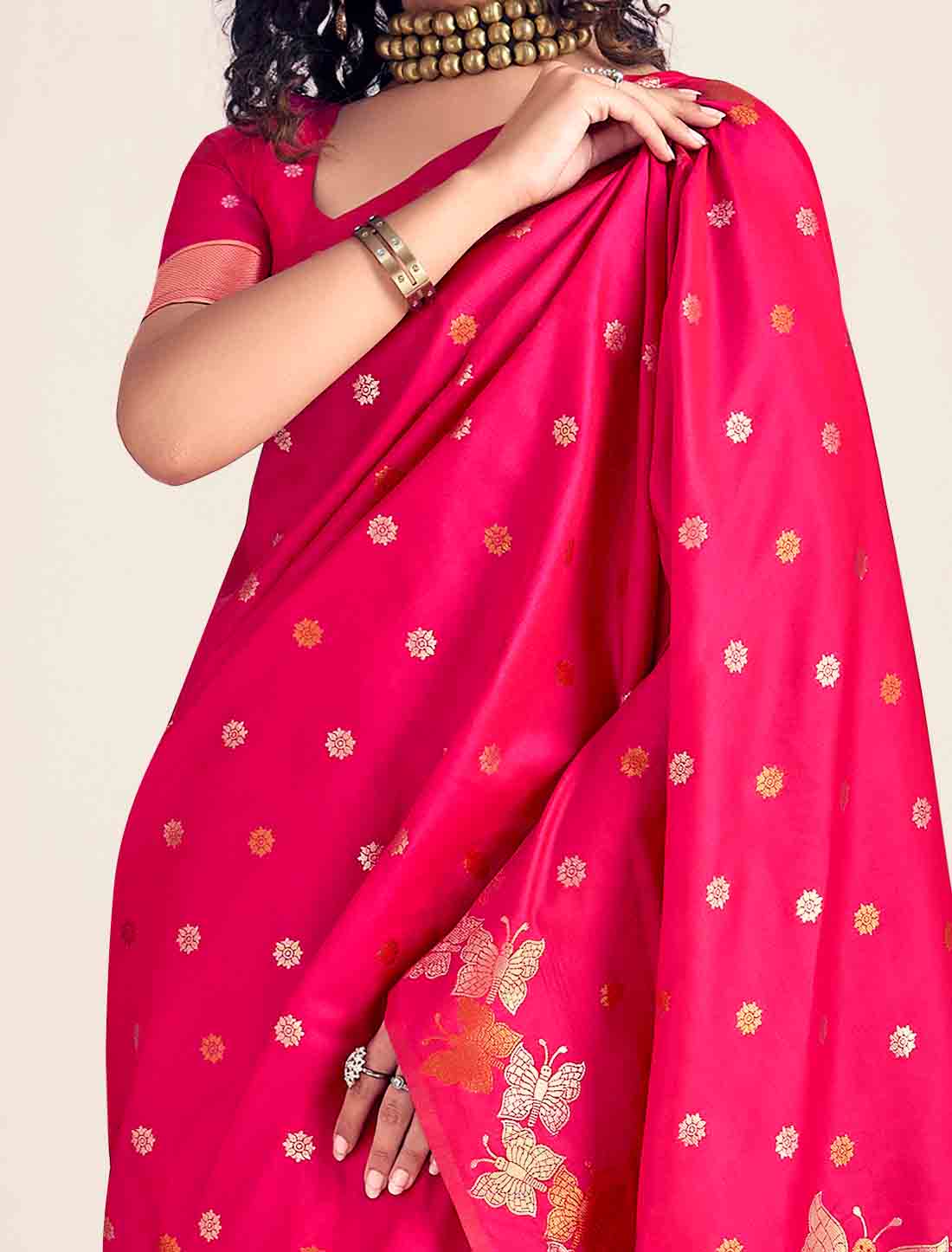 Ethnic Soft Banarasi Silk Weaving Party Wear Saree