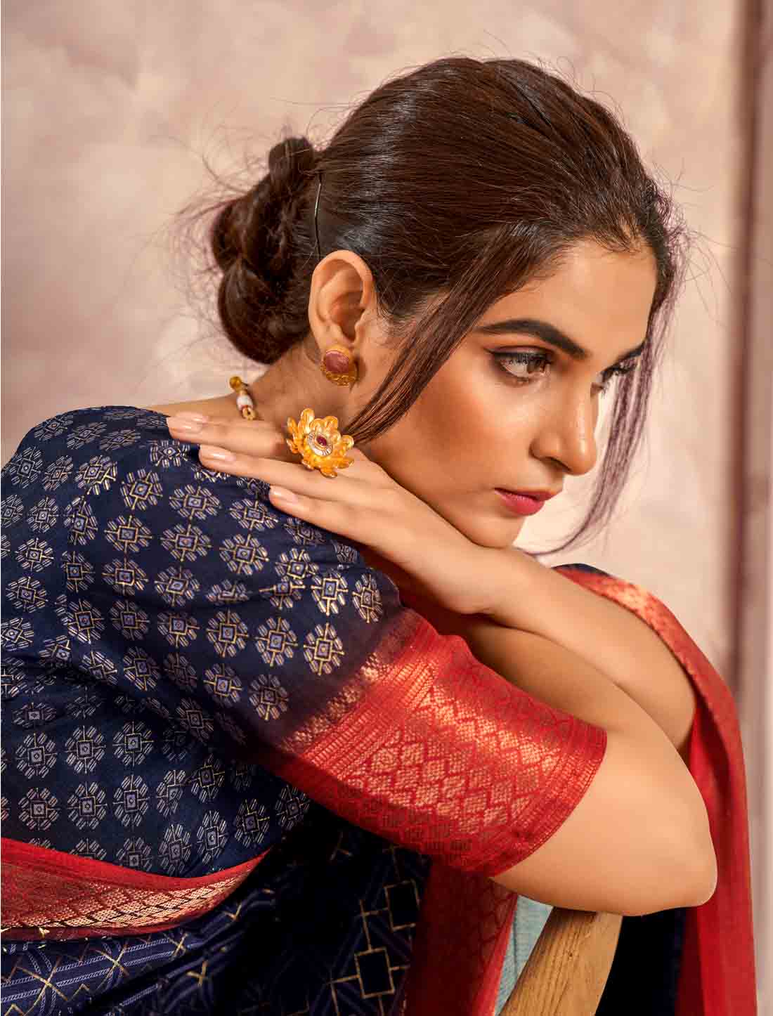 Soft Dola With Foil Print Party Wear Silk Saree