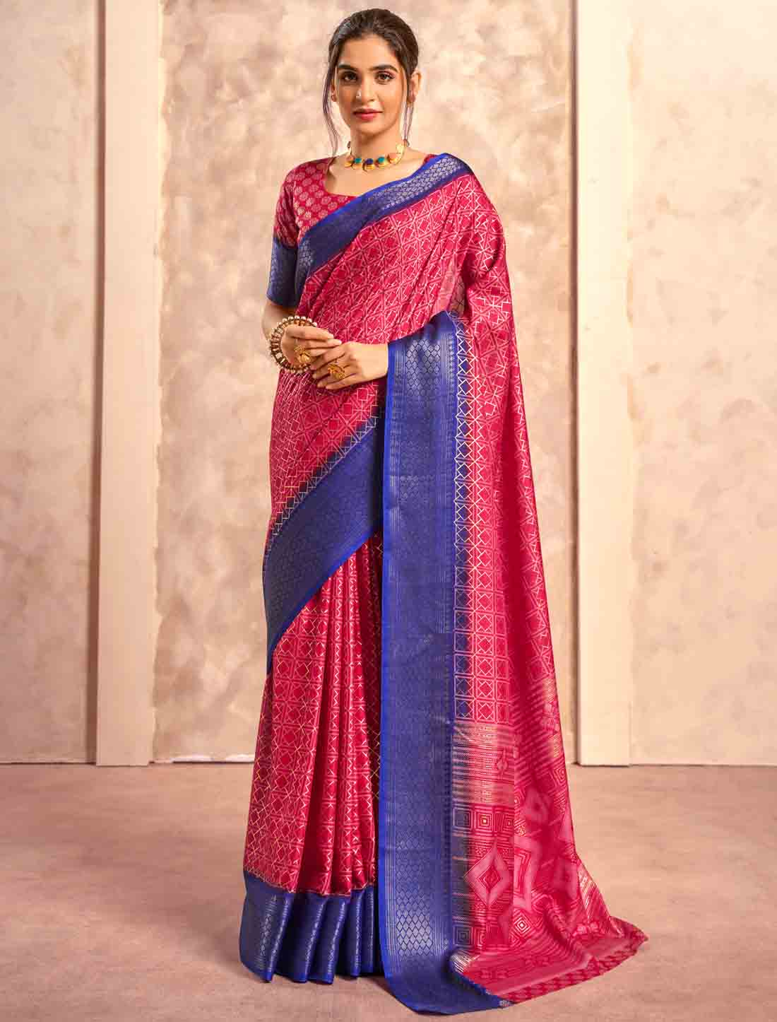 Party Wear Soft Dola With Foil Print Silk Saree