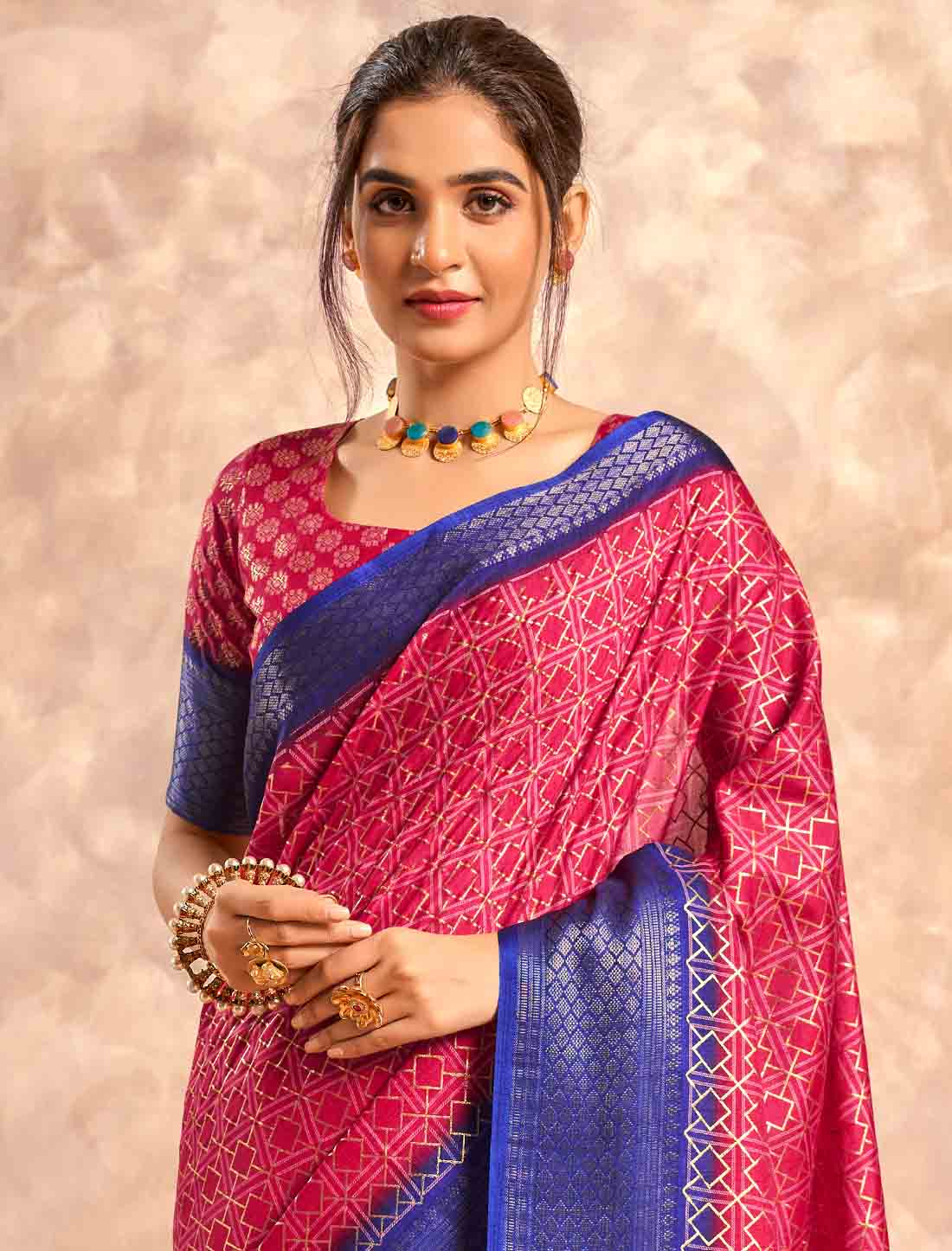 Party Wear Soft Dola With Foil Print Silk Saree