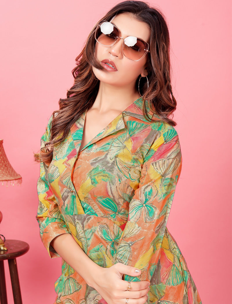 Introducing Multi-color Premium Rayon Top & Pant Co-ord Sets for Women
