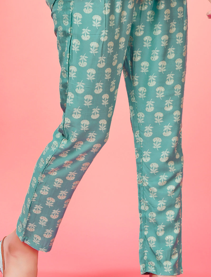 Blue Elegance Premium Rayon Top & Pant Co-ord Sets for Women
