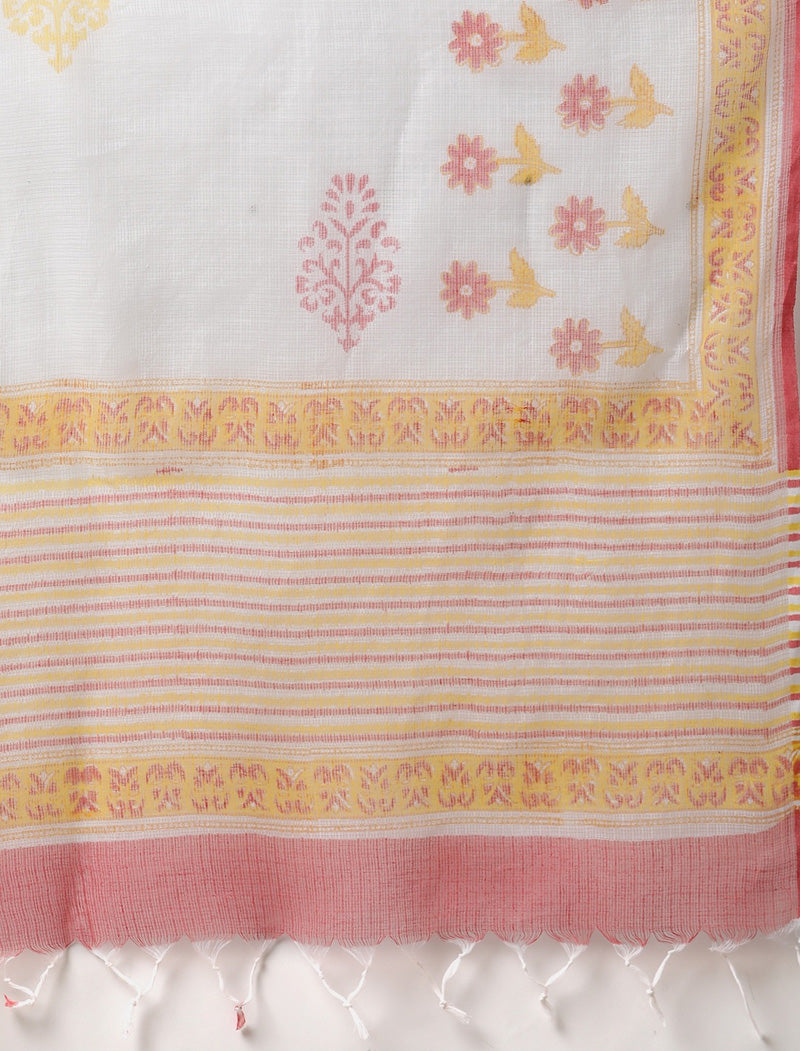 Yellow White Ethnic Peplum Top Sharara Set with Dupatta