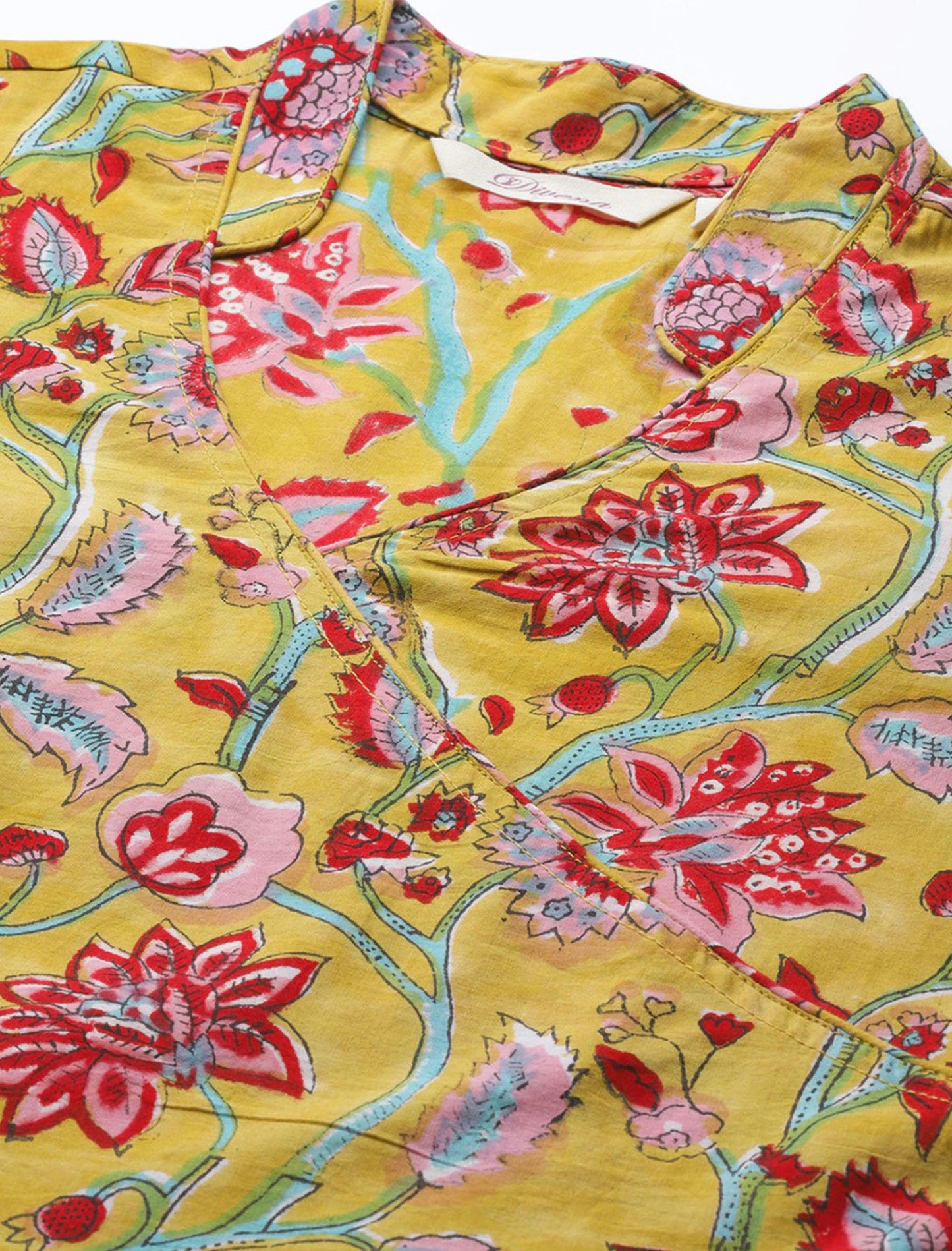 Green Pure Cotton Ethnic Printed Anarkali Kurta