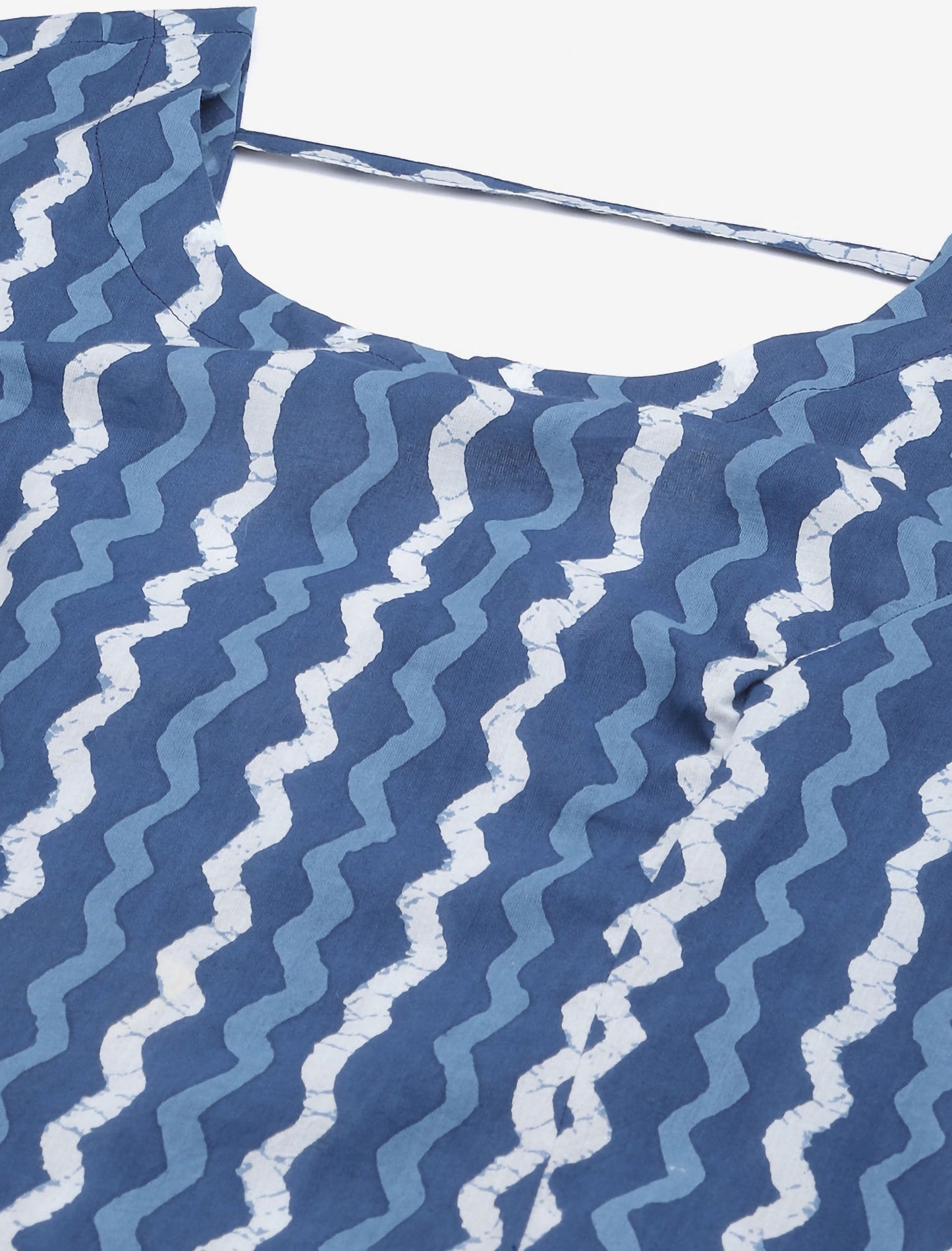 Blue A-Line Midi Party Wear Dress For Women