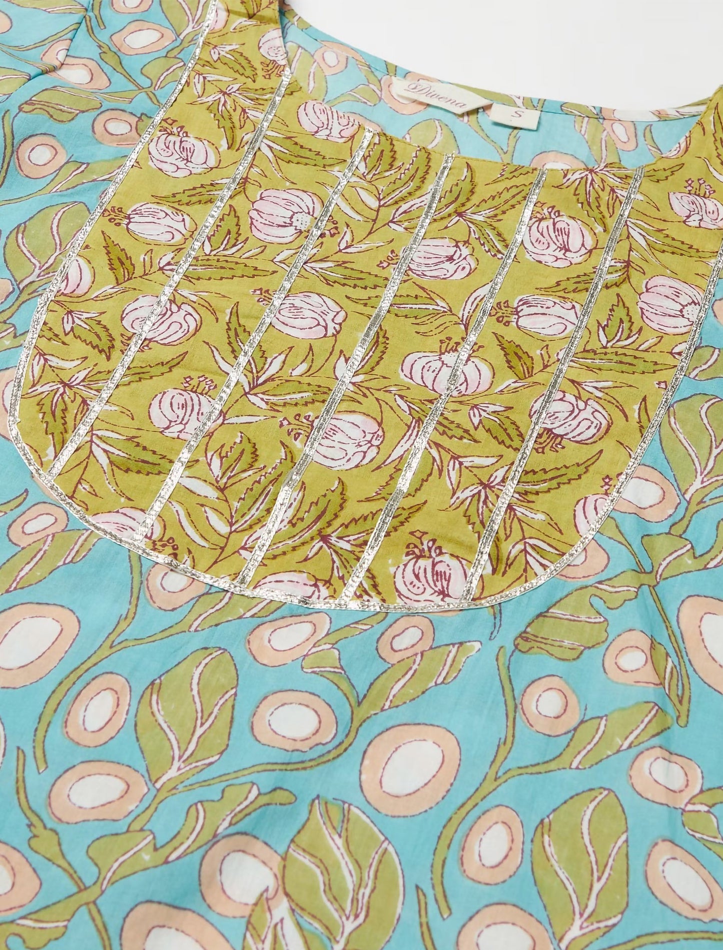 Blue Floral Printed Kurta with Trousers For Women