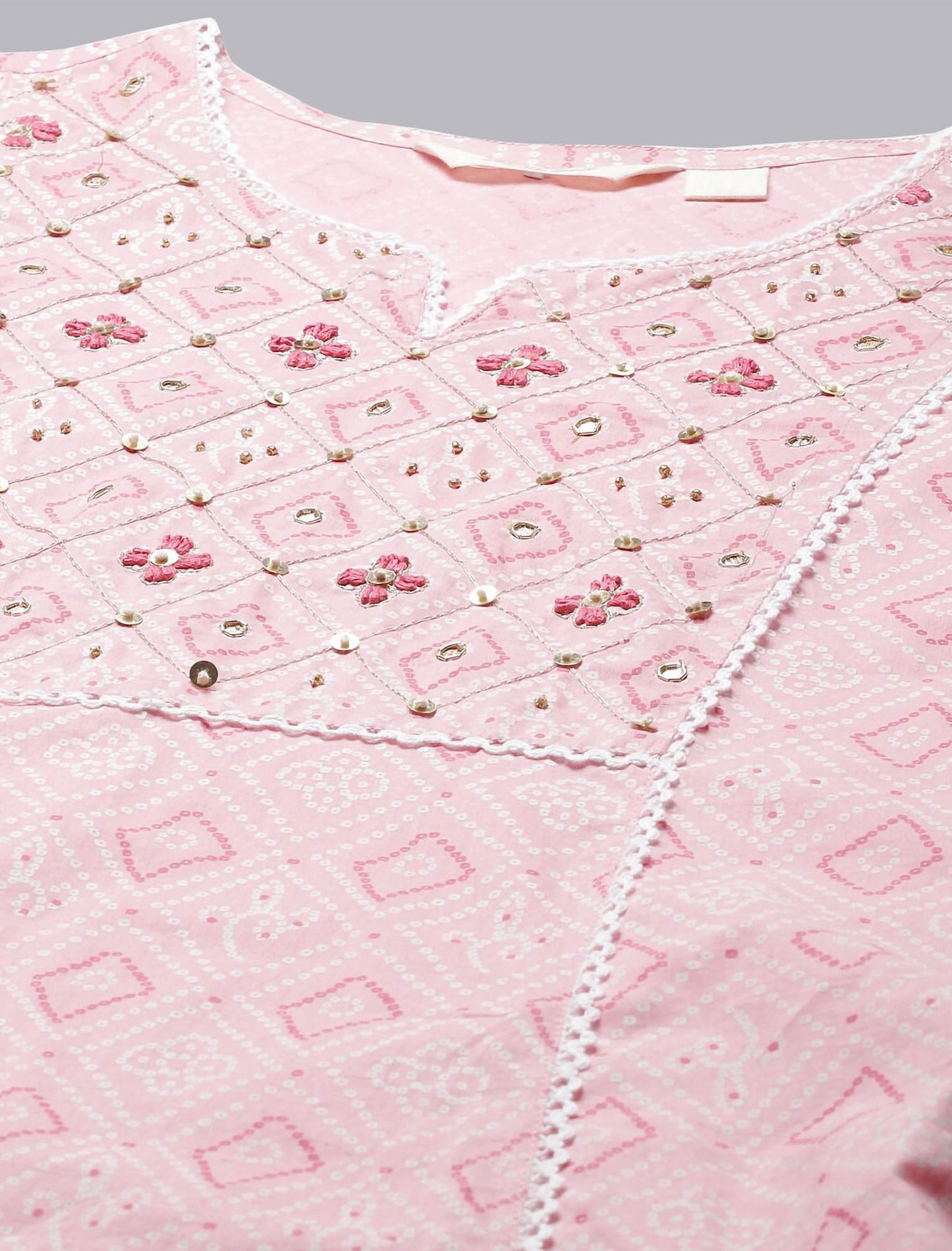 Pink Ethnic Printed Kurta Sets With Trousers & Dupatta For Women