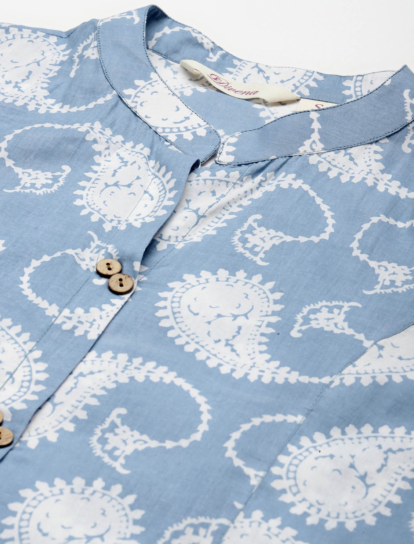 Blue Ethnic Motifs Printed Divena Kurta with Palazzos For Women