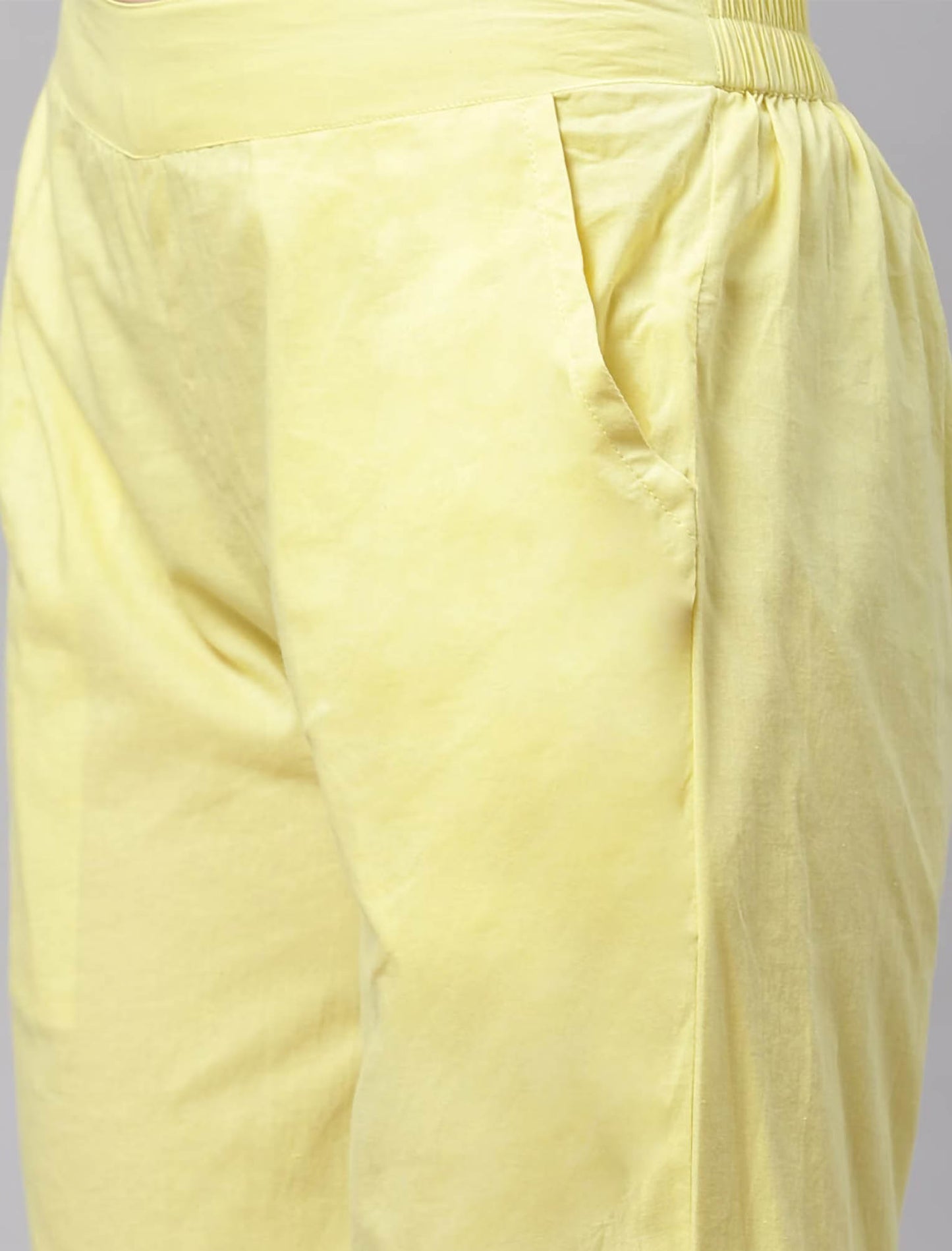 Yellow Floral Printed Kurta with Trousers & Dupatta For Women