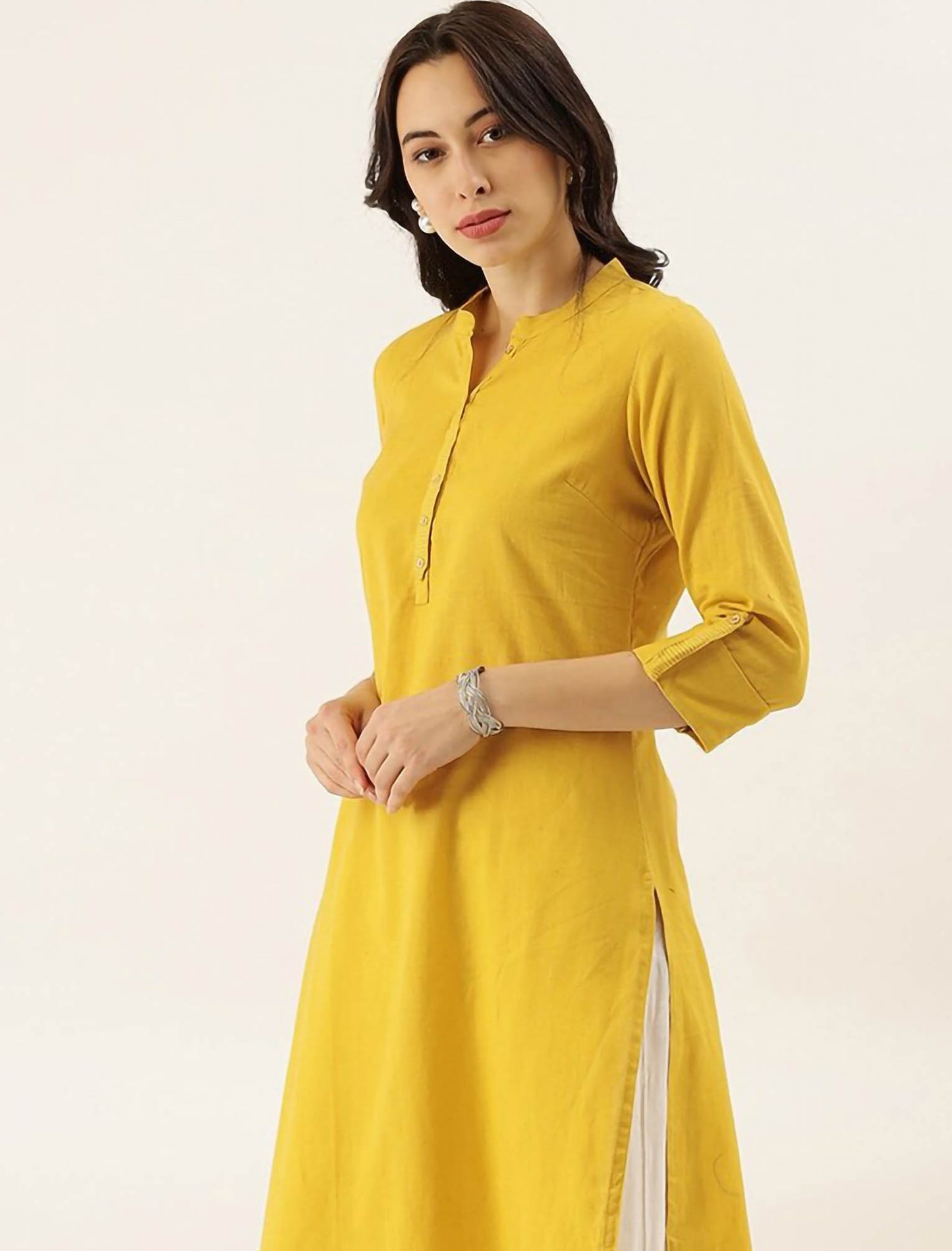 Yellow Kurta Pure Cotton Ethnic Kurta For Women