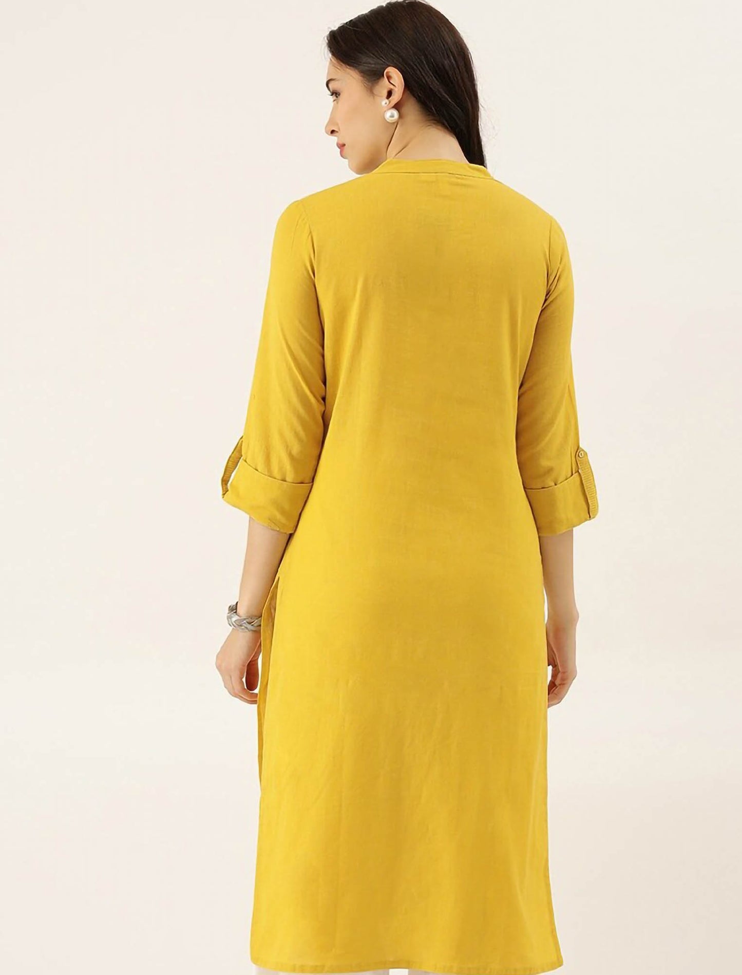 Yellow Kurta Pure Cotton Ethnic Kurta For Women