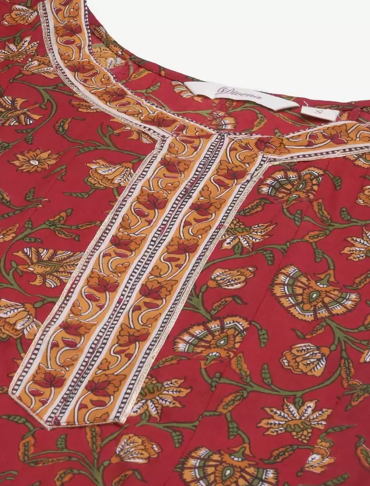 Maroon Printed Floral Anarkali Ethnic Kurta For Women