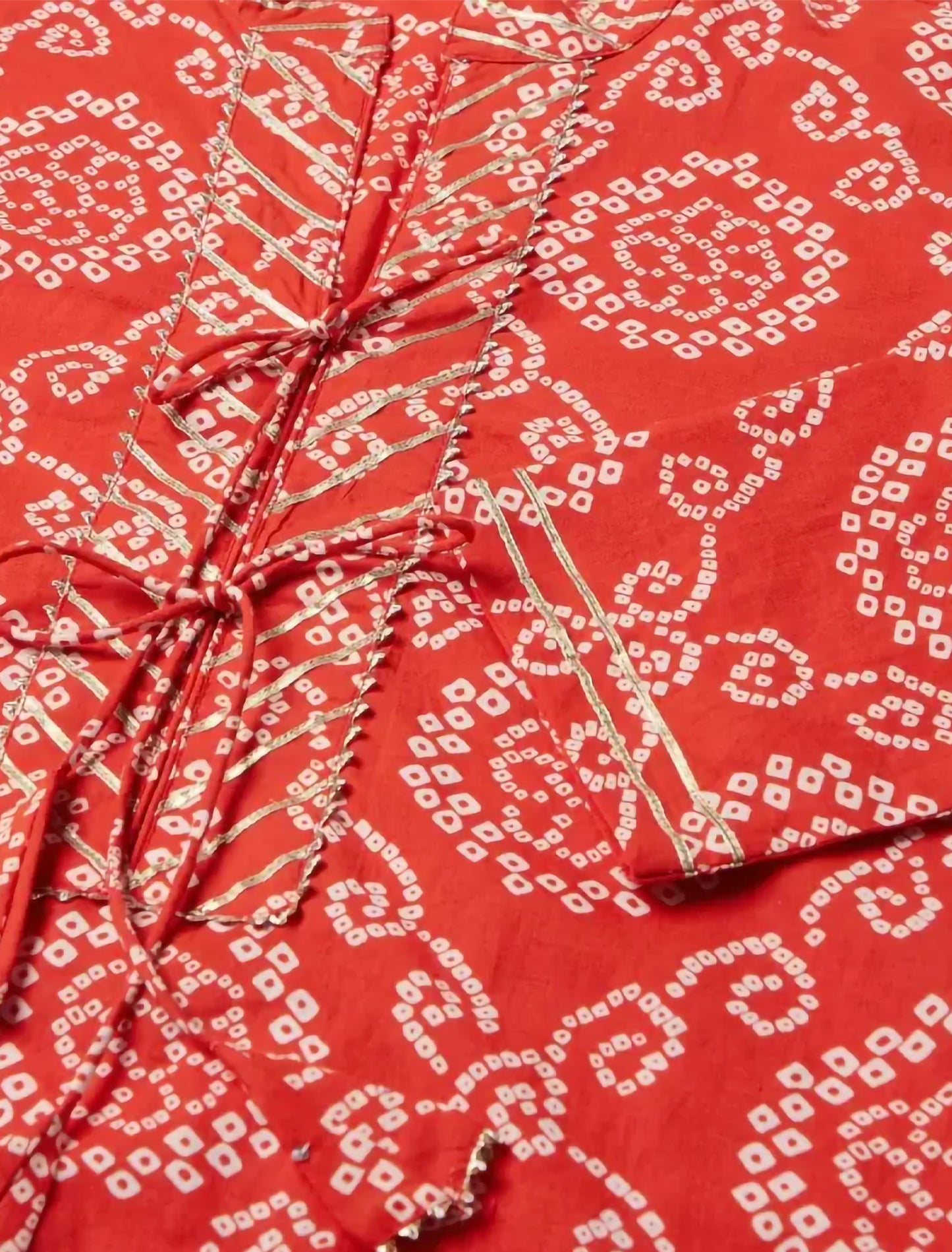 Red Geometric Printed Floral Ethnic Kurta For Women