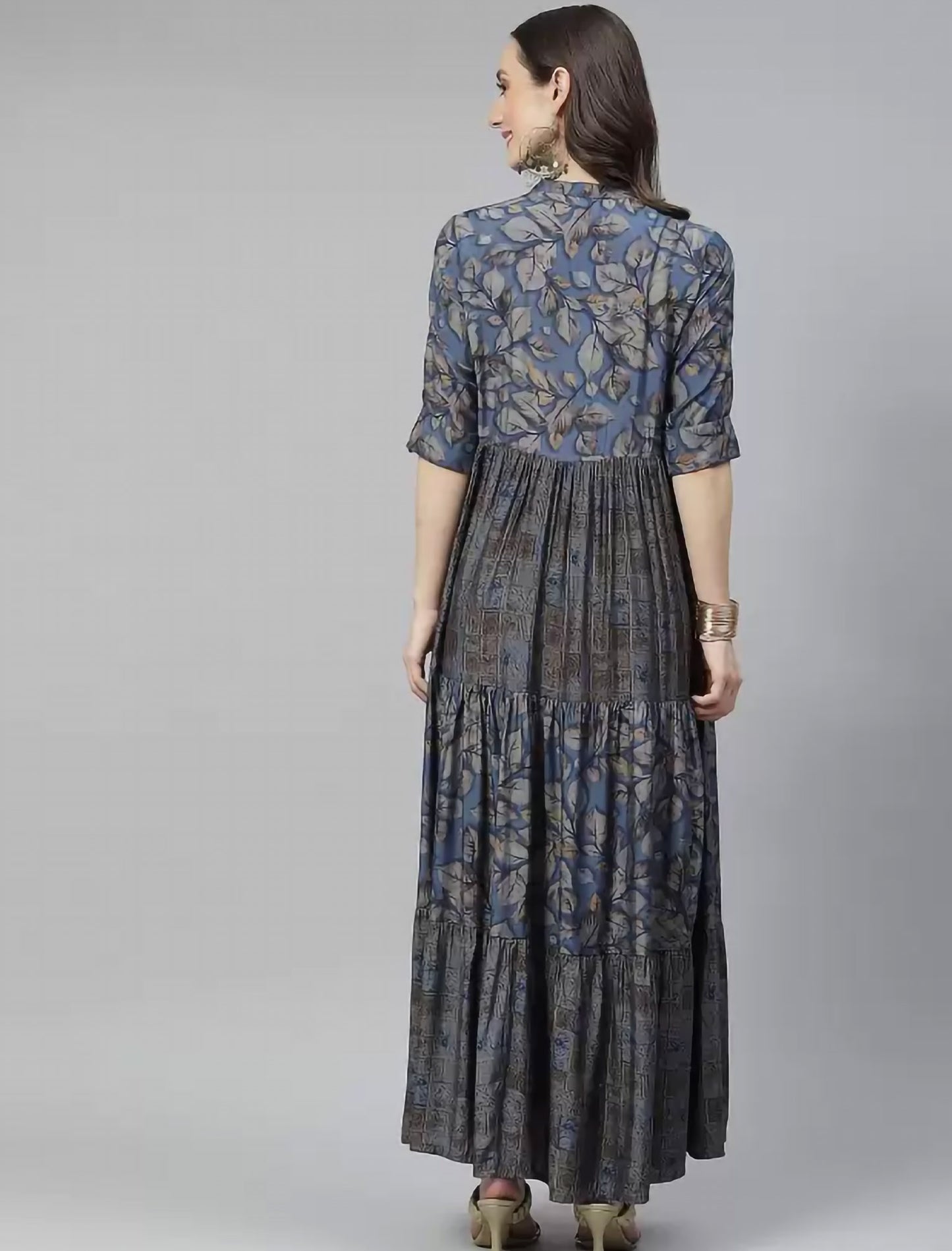 Blue Ethnic Motifs Printed Kurta For Women