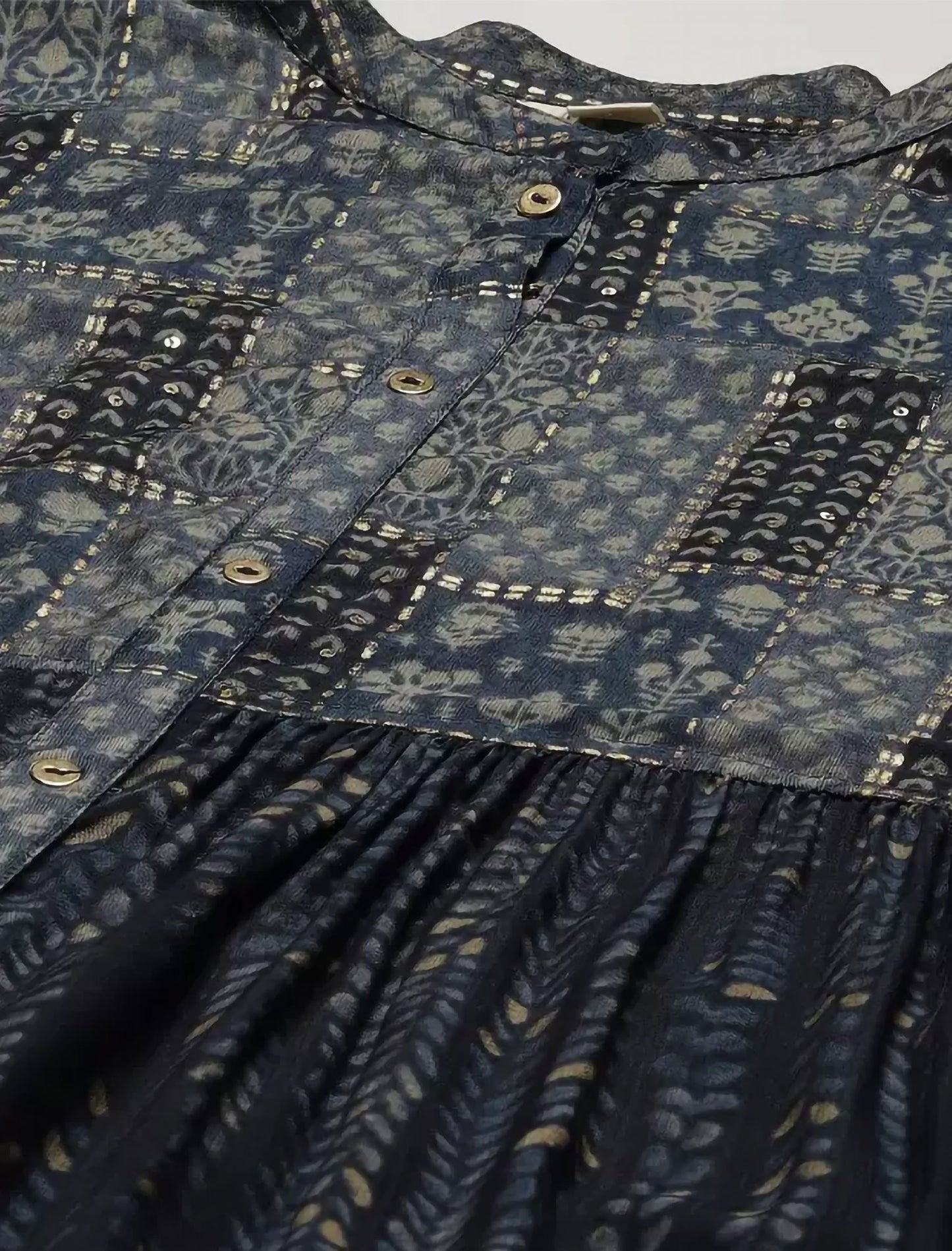 Blue Ethnic Motifs Printed Ethnic Kurta For Women