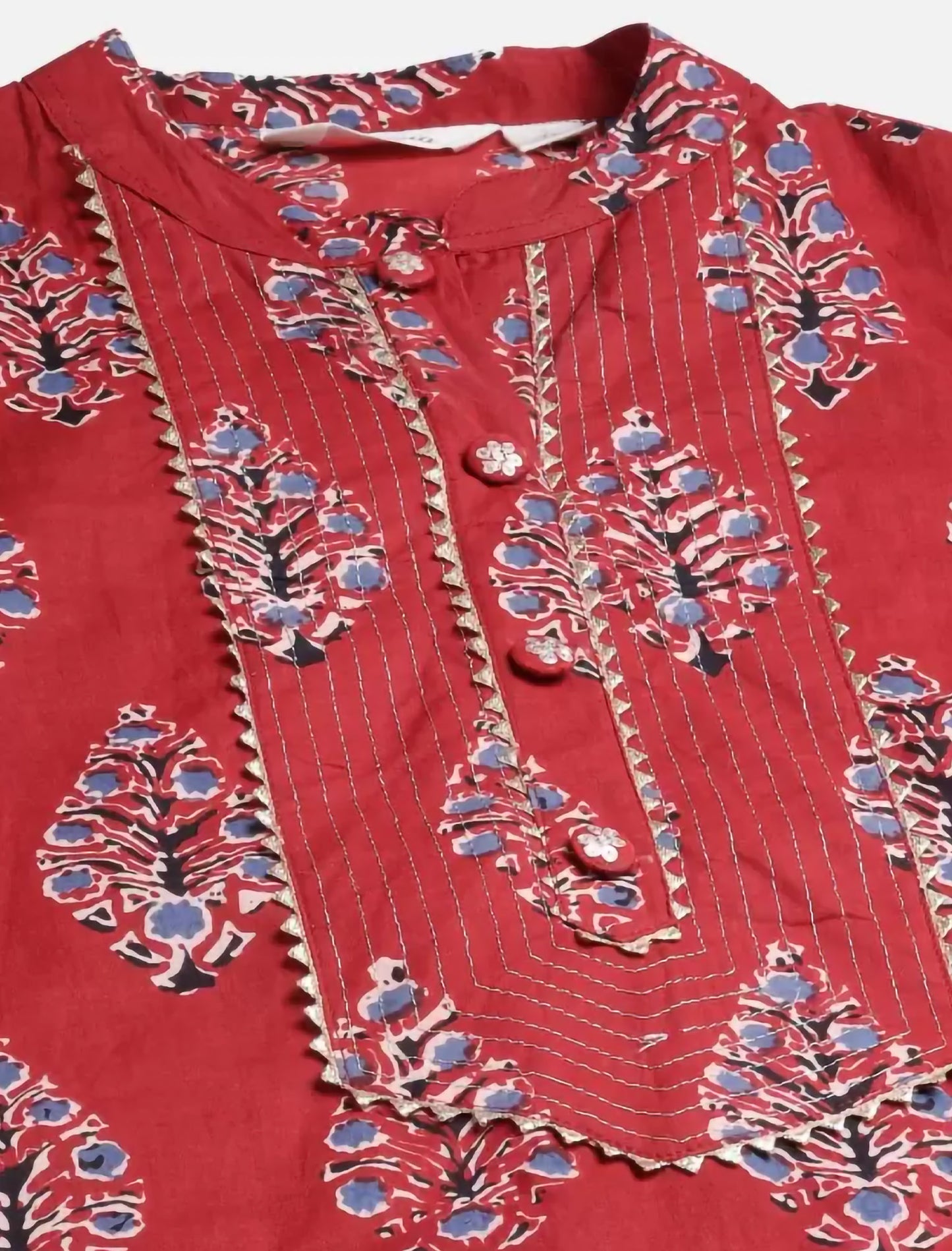 Maroon Floral Printed Ethnic Kurta For Women