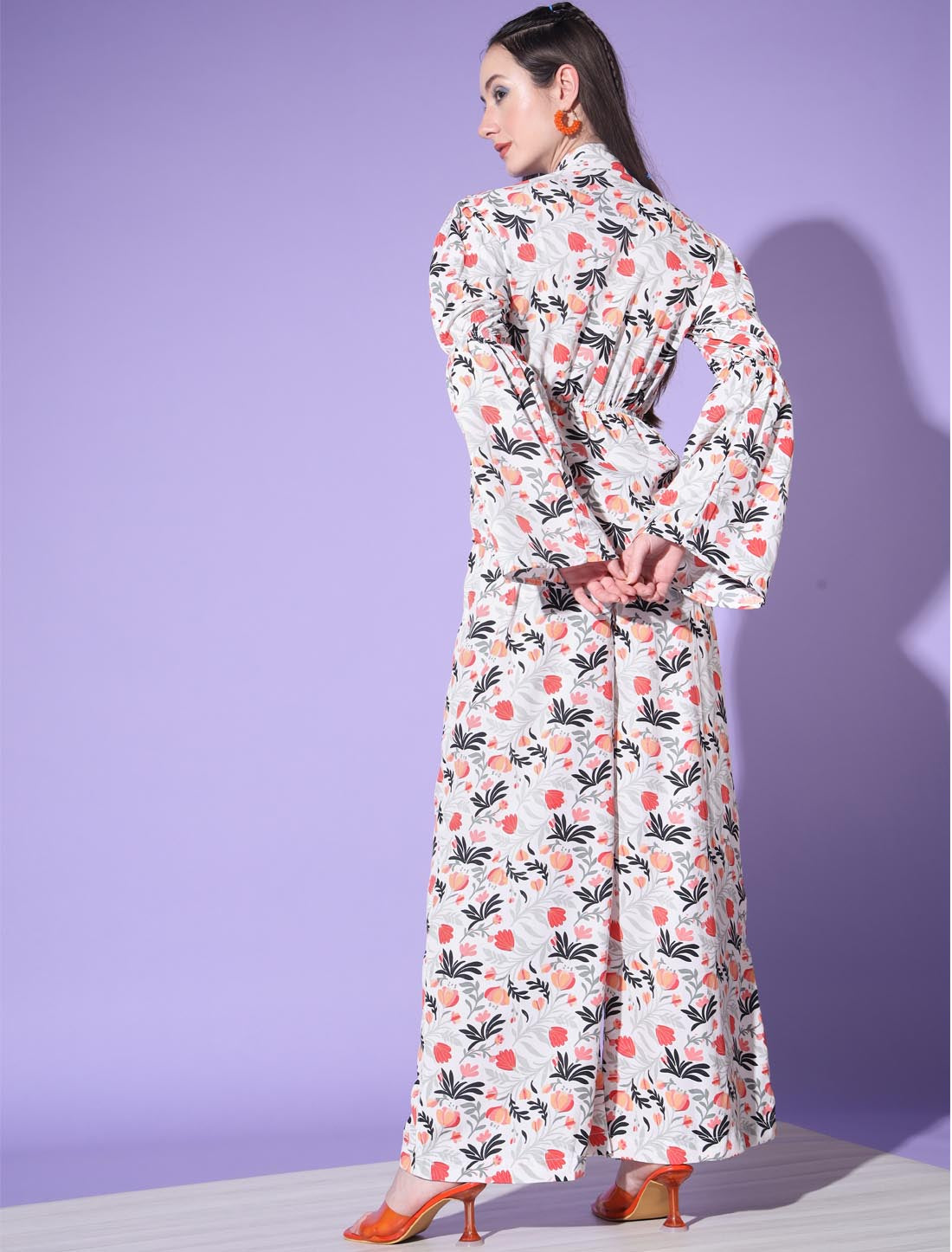 White Radiant Platinum Crape Designer Women Co-ord Sets