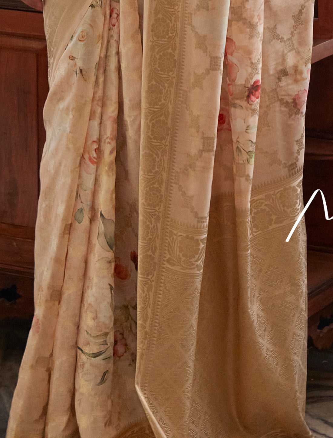 Soft Silk Cream Ethnic Designer Party Wear Ethnic Saree