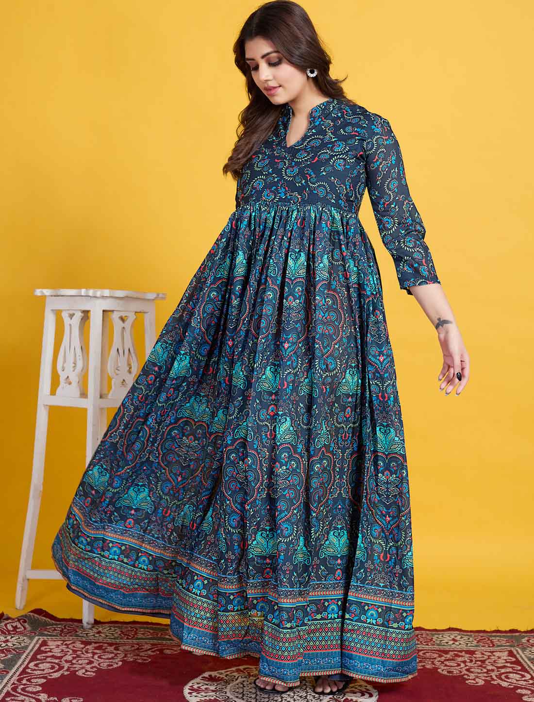 Ethnic Neavy Blue Muslin Elegant And Comfortable Salwar Suits