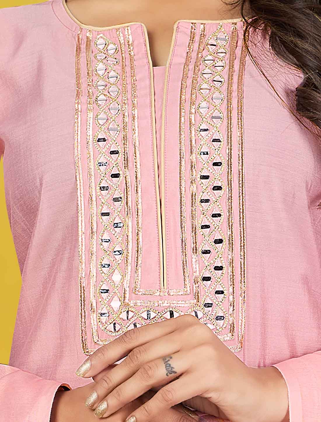 Ethnic Pink Roman Silk Elegant And Comfortable Salwar Suits