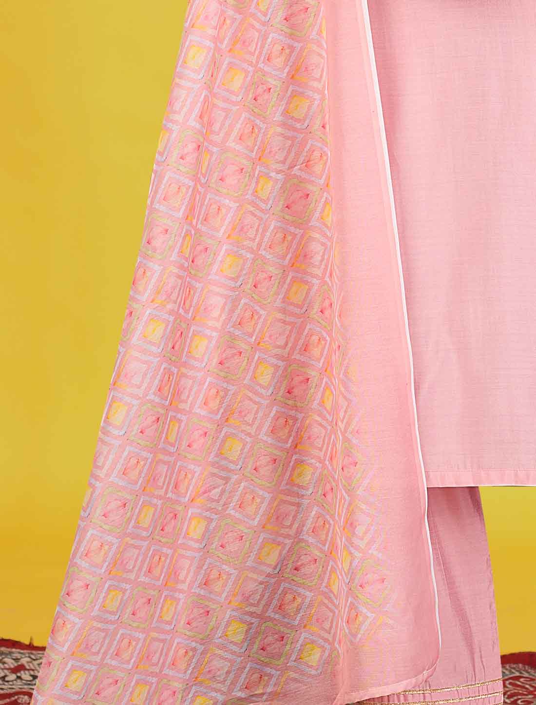 Ethnic Pink Roman Silk Elegant And Comfortable Salwar Suits