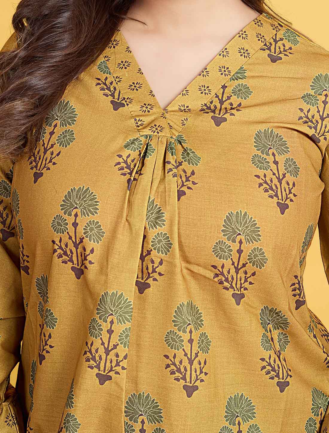 Mustard Yellow Cotton Elegant And Comfortable Ethnic Salwar Suits