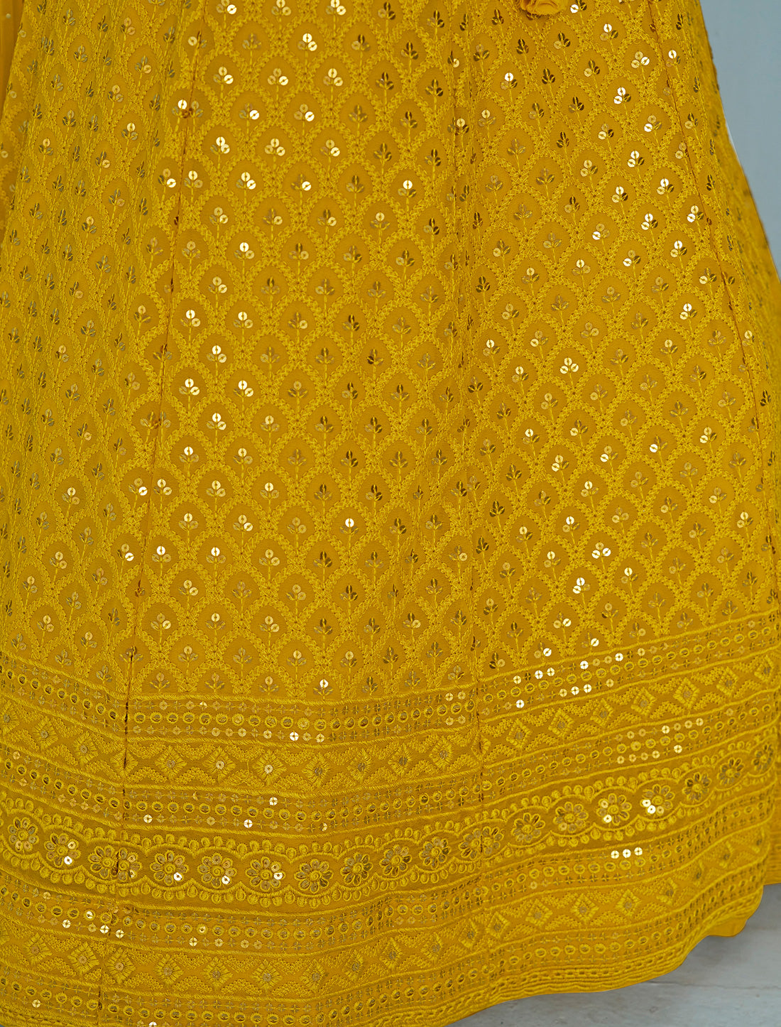 Yellow Ethnic Georgette Designer Lehenga Choli Set With Embroidery