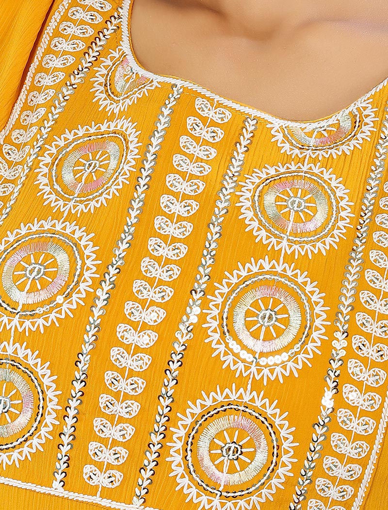 Ethnic Splendor Rinkal Cotton Kurti & Pant with Rich Embroidery Work Inner Stitched Set