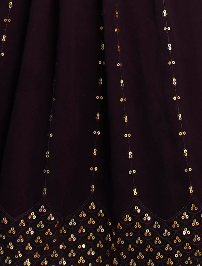 Women Purple Georgette Ethnic Designer Embroidery Gown