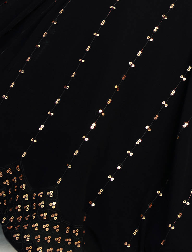 Women Black Georgette Designer Ethnic Embroidery Gown