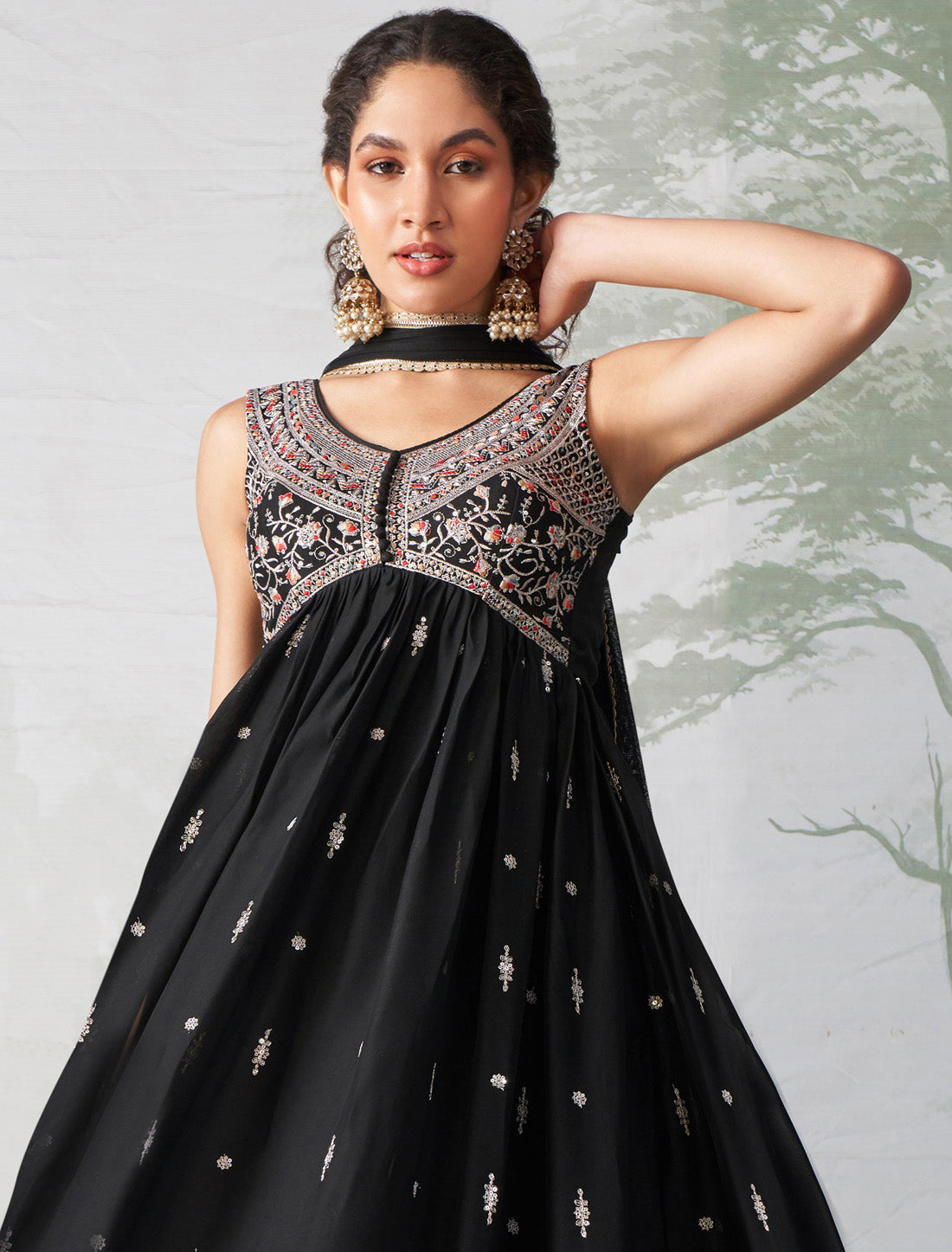 Rangoli Georgette Designer Multi Thread Embroidery Gown Sets