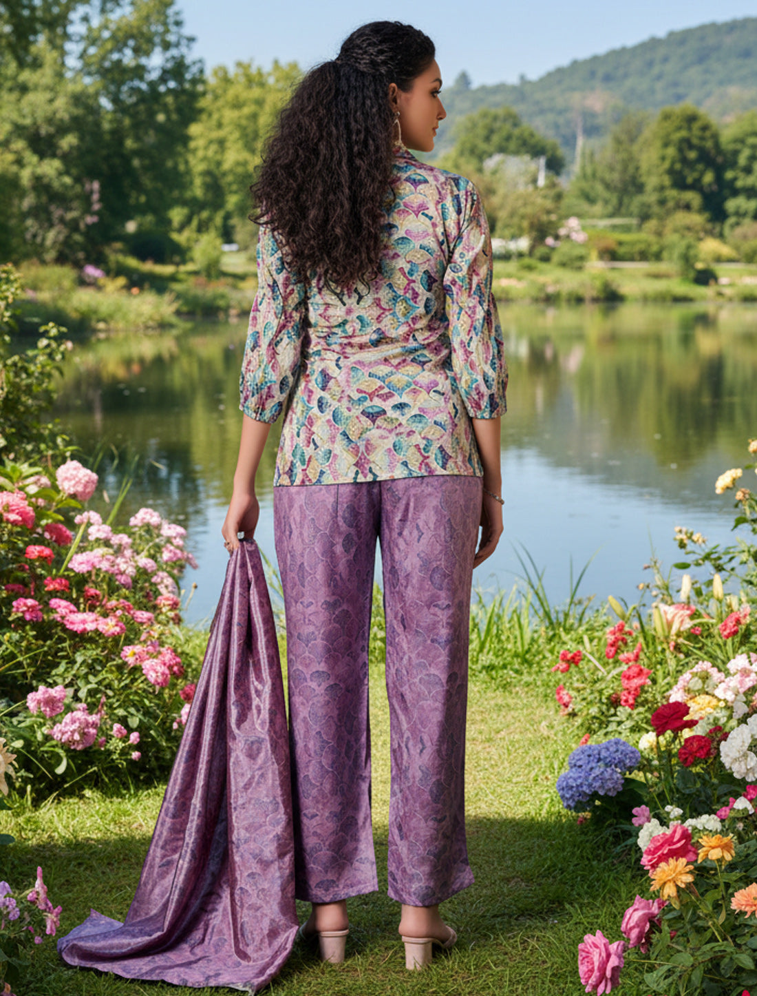 Beautiful Silky Crepe Coord Set | Ethnic Wear for Women