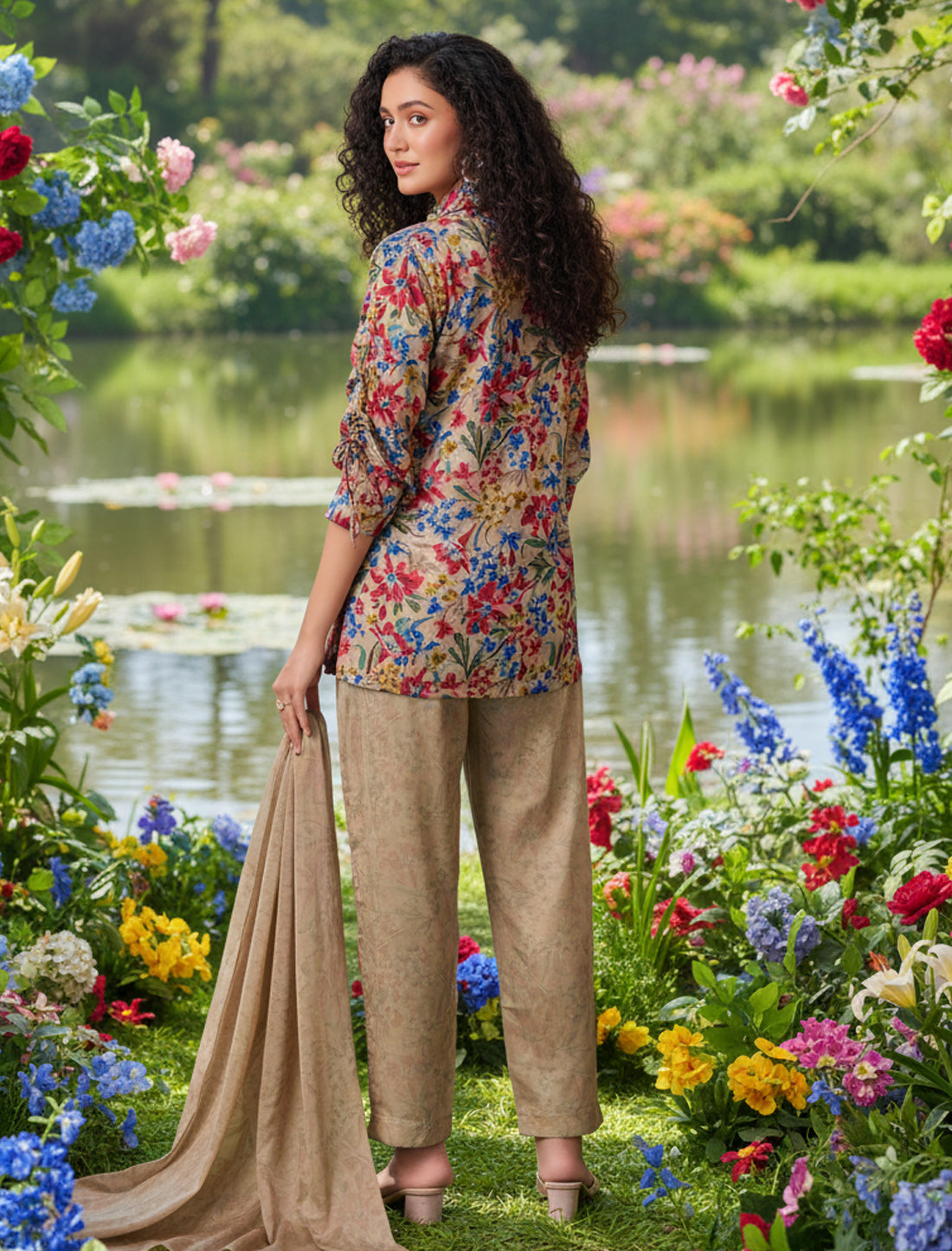 Simple Stylish Silky Crepe Coord Set | Ethnic Wear for Women