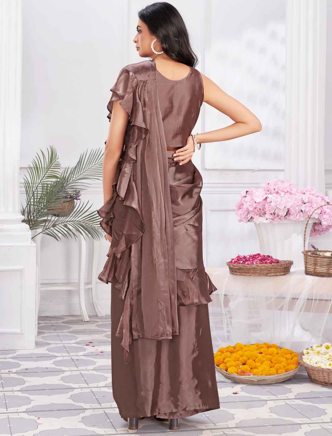 Style with Satin Silk & Fancy Party Wear Saree & Choli Sets