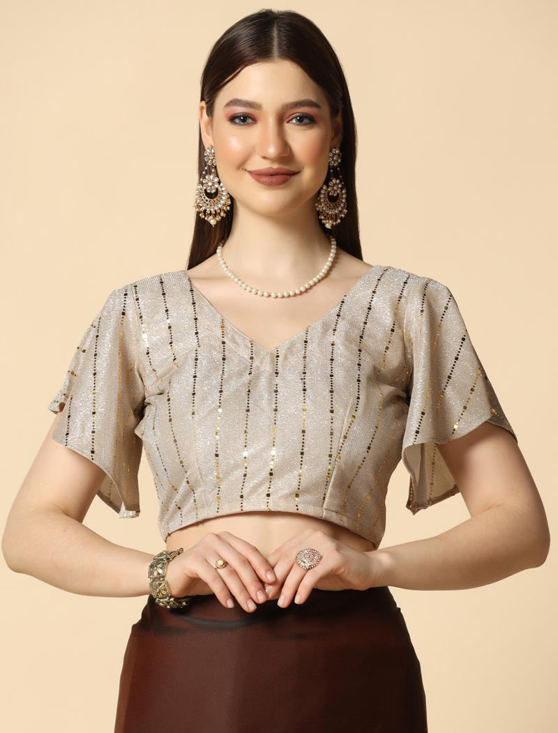 Brown Burfi Silk Traditional Wear Ethnic Saree For Women