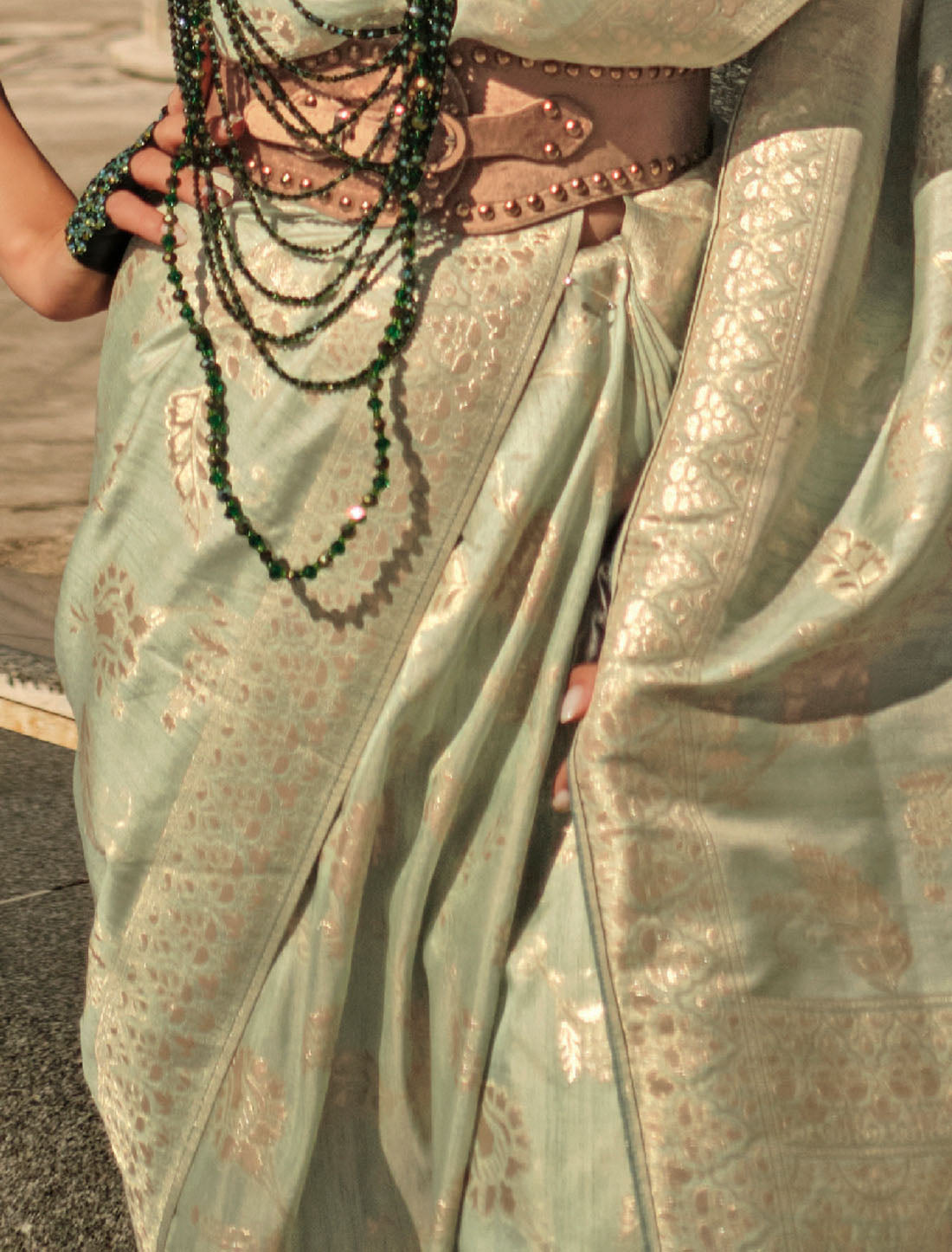 Silken Elegance Gota Zari Handloom Weaving Party Wear Silk Saree