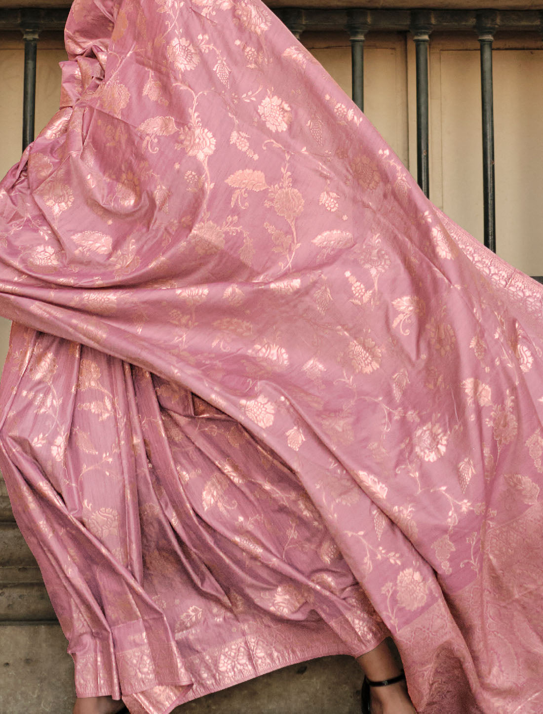 Party Wear Silk Gota Zari Handloom Weaving Saree
