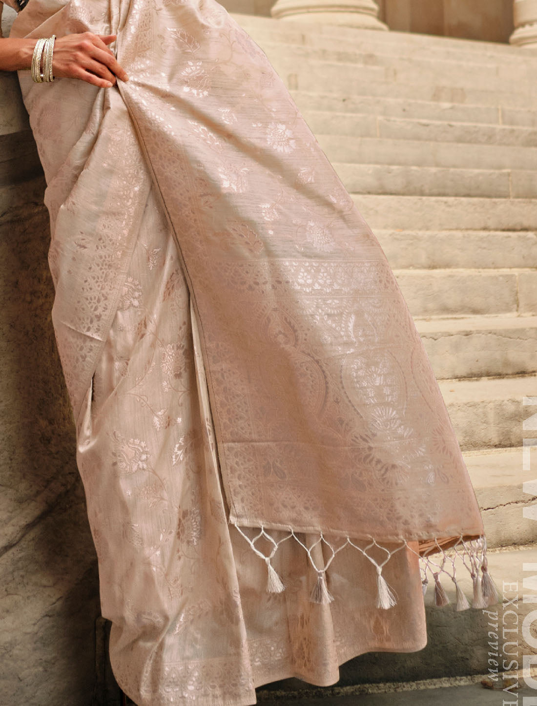 Royal Gota Zari Handloom Weaving Silk PartyWear Saree