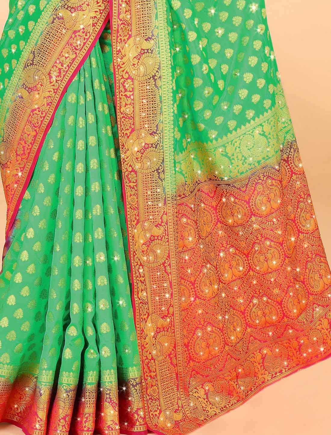 Traditional Banarasi Silk With Designer Woven Blouse Ethinc Saree