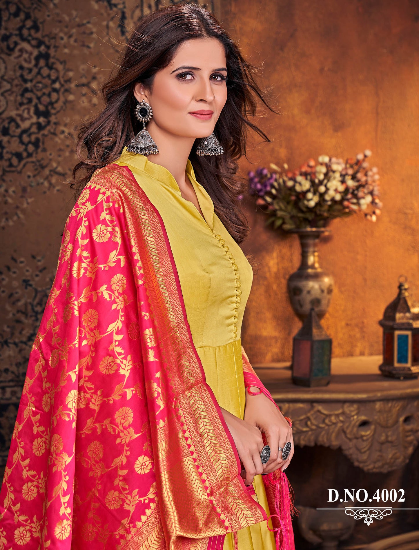 Art Silk Top with Dupatta and Santool Inner Bottom Anarkali Suit For Women