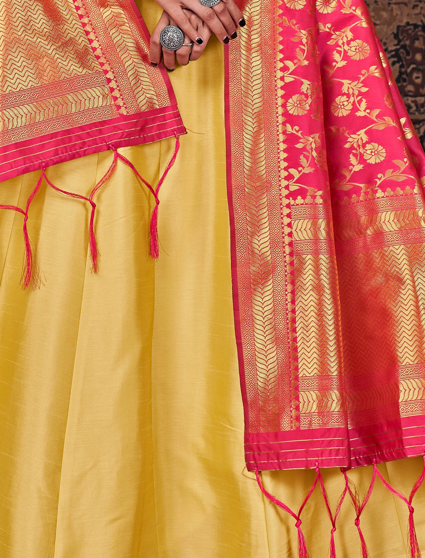 Art Silk Top with Dupatta and Santool Inner Bottom Anarkali Suit For Women