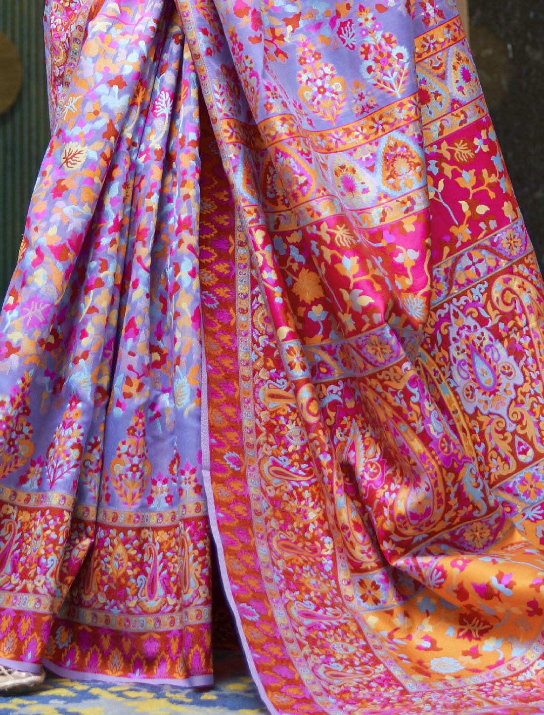 Kashmiri Handloom Modal Mystic Meadows Women Weaving Saree