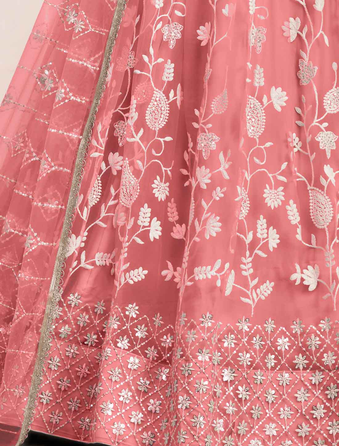 Light Pink Ethnic Embroidery Designer Lehenga Choli