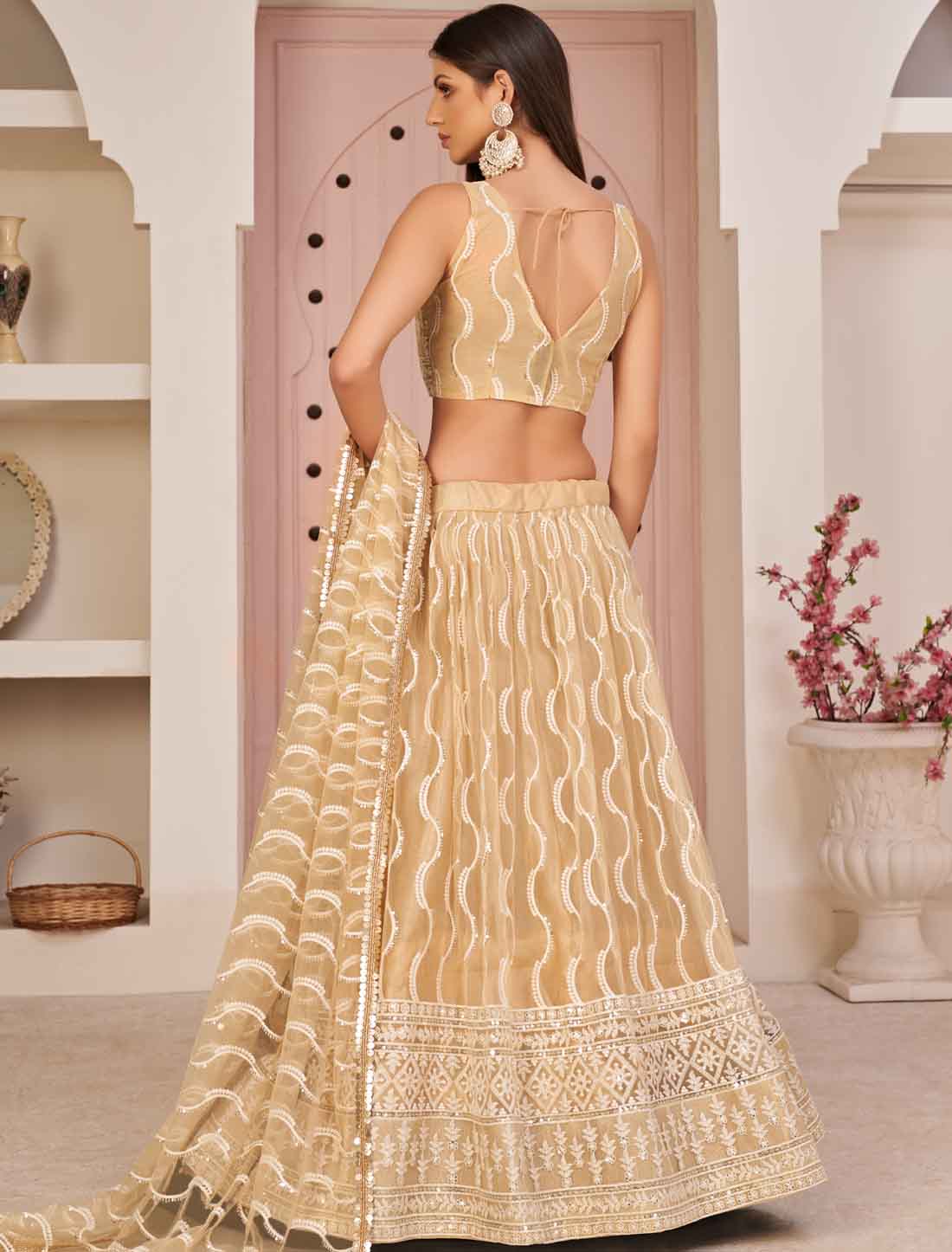 Yellow Ethnic Embroidery Semi-Stitched Lehenga Choli
