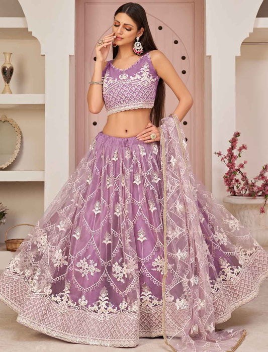 Designer Ethnic Zari Embroidery Un-Stitched Lehenga Choli
