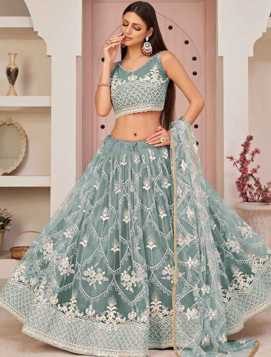 Bridal Ethnic Embroidery Semi-Stitched Lehenga Choli